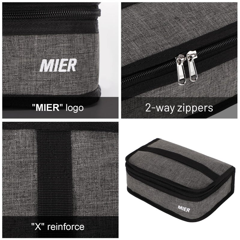 MIER Portable Thermal Insulated Cooler Bag Mini Lunch Bag for Kids  Grey - Image 5